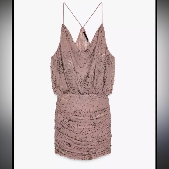 ZARA BEADED AND SEQUINED MINI size M - Picture 4 of 8